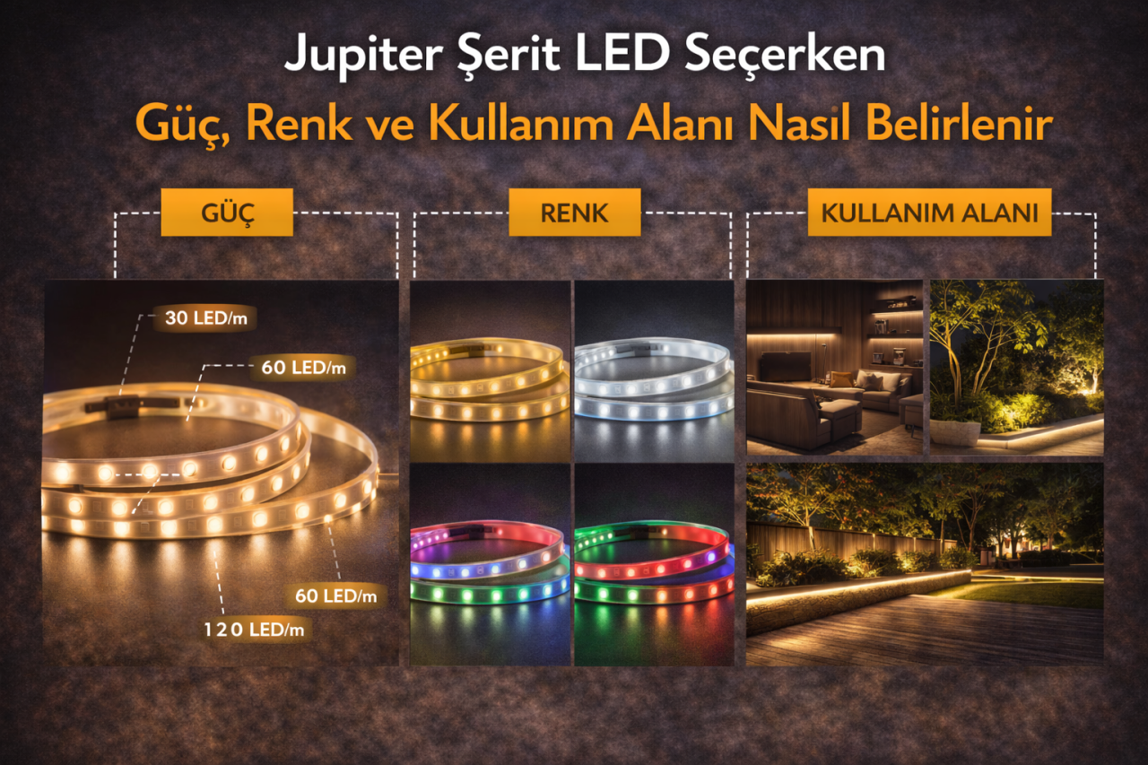 Jupiter Şerit LED Seçerken Güç, Renk ve Kullanım Alanı Nasıl Belirlenir