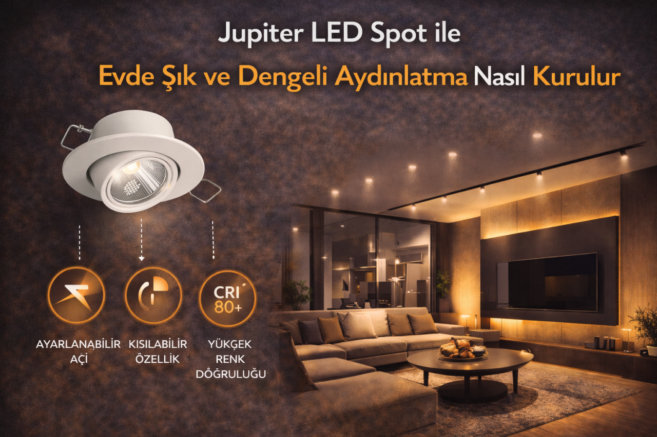 Jupiter LED Spot ile Evde Şık ve Dengeli Aydınlatma Nasıl Kurulur