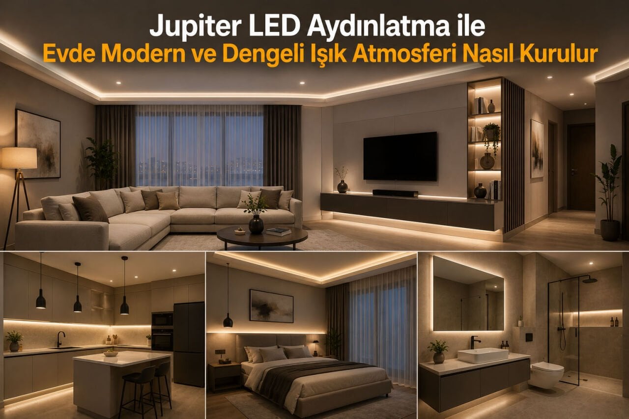 Jupiter LED Aydınlatma ile Evde Modern ve Dengeli Işık Atmosferi Nasıl Kurulur