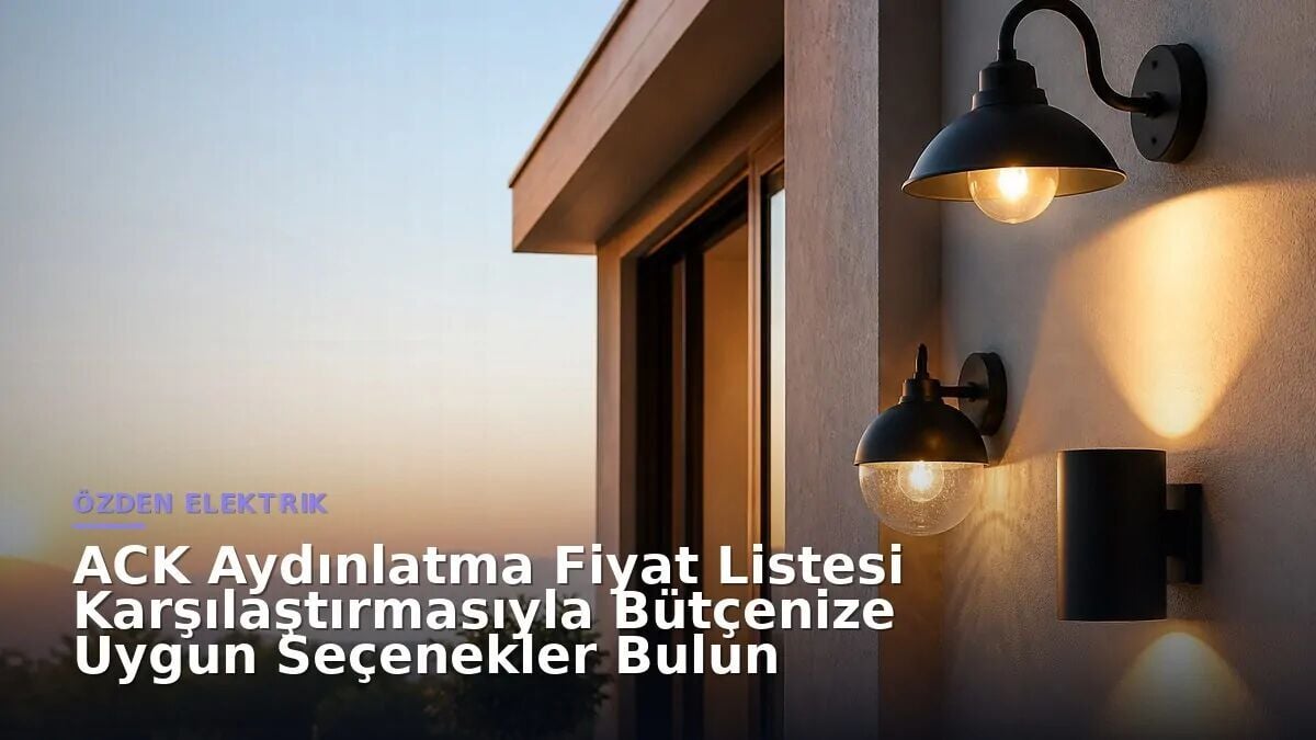 ACK Aydınlatma Fiyat Listesi Karşılaştırmasıyla Bütçenize Uygun Seçenekler Bulun