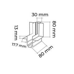 MOL6022 TRİMLESS MAGNET DİKEY L KÖŞE DÖNÜŞ KASASI