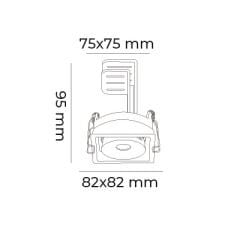 MOL3403 MİLANO SERİSİ SIVA ALTI KARE SİYAH LED SPOT