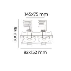 MOL3405 MİLANO SERİSİ SIVA ALTI İKİLİ SİYAH LED SPOT