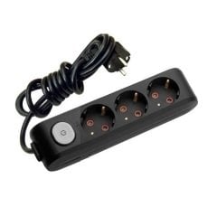 Viko Multi-Let Üçlü Priz Anahtarlı Topraklı Kablolu Çocuk Korumalı - 5 Metre - Siyah