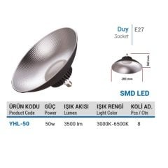 Ycl 50W.Yüksek Tavan Led Ampül E27 Beyaz