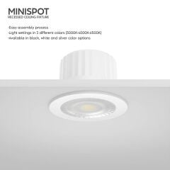 Braytron Minispot-A 3w 3cct 3 Kapaklı Ledli Dowlıght