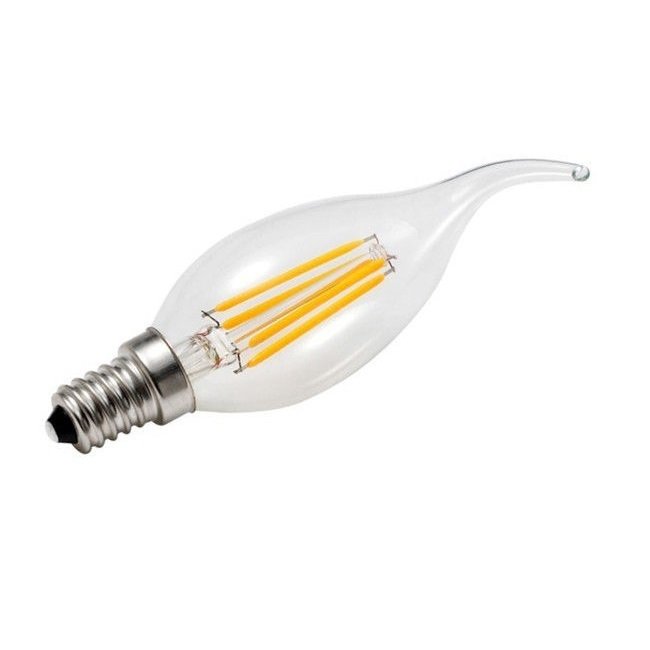 Ecolıte Vıntage Candle 4W Led Vıntage Şeffaf Kıvrık Mum Ampul 470 Lümen 25.000 H 2700K Sarı Işık