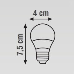 K2 5W E27 Ledli Top Ampul(A45) 6500K (Beyaz) - 10 Adet