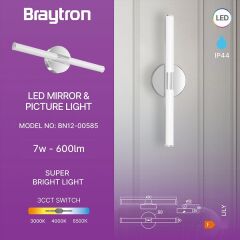 Braytron-Lıly-C-450-7w-3ın1-Chr-Ip44 Mırror Lamp