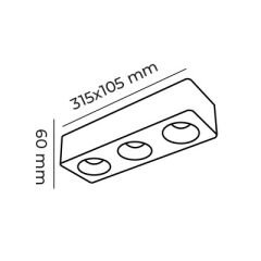 MOL2425 VERONA SERİSİ SIVA ÜSTÜ ÜÇLÜ LED SPOT