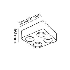 MOL2427 VERONA SERİSİ SIVA ÜSTÜ DÖRTLÜ LED SPOT