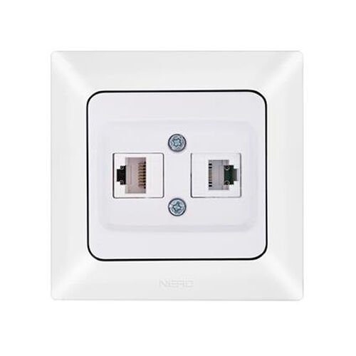 Ne-Ad Aras Data+Numeris Priz (Cat6+Cat3) (Çerçeve Hariç) Gümüş - 12 Adet