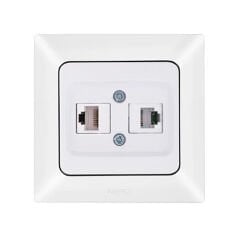 Ne-Ad Aras Data+Numeris Priz (Cat6+Cat3) (Çerçeve Hariç) Gümüş - 12 Adet