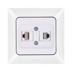 Ne-Ad Aras Data+Numeris Priz (Cat6+Cat3) (Çerçeve Hariç) Gümüş - 12 Adet