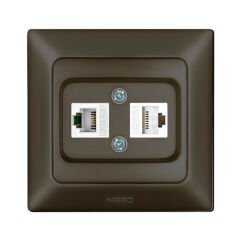 Ne-Ad Aras Data+Numeris Priz (Cat6+Cat3) (Çerçeve Hariç) Gümüş - 12 Adet