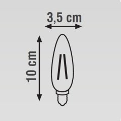 K2 4W E14 Led Flamanlı Buji Ampul 2700K Sarı Işık