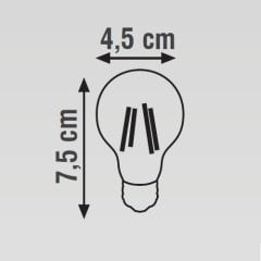 K2 4W E27 Led Flamanlı Ampul (G45) 2700K Sarı Işık