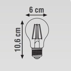 K2 6W E27 Led Flamanlı Ampul (A60)