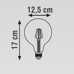 K2 8W E27 G125 Led Flamanlı Ampul 2700K Sarı Işık