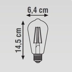 K2 6W E27  Led Flamanlı Mantar Şeffaf Ampul 2700K Sarı Işık