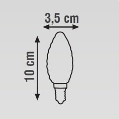 K2 4W E14 C35 Led Flamanlı Mum Ampul 2700K Sarı Işık