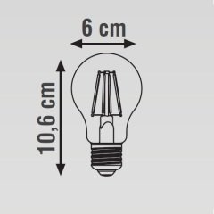 K2 4W E27 A60 Led Flamanlı Dimedilebilir Normal Ampul 2700K Sarı Işık