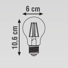 K2 6W E27 A60 Led Flamanlı Dimedilebilir Normal Ampul 2700K Sarı Işık