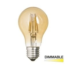 K2 6W E27 A60 Led Flamanlı Dimedilebilir Normal Ampul 2700K Sarı Işık