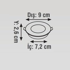 K2 5W 450 Lümen Beyaz Gövde Smd Downlıght Slım Led Yuvarlak Sıva Altı Armatür