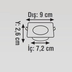 K2 5W 450 Lümen Beyaz Gövde Smd Downlıght Slım Led Kare Sıva Altı Armatür