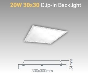 Lamptıme 201640 12W 30*30 Clıp In Backlıght Armatür 6500K