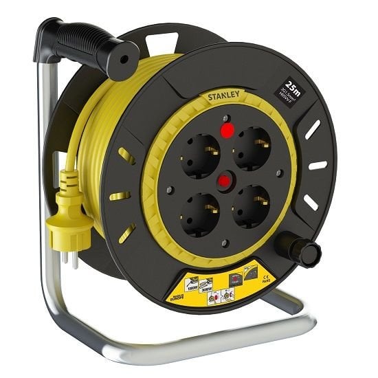 Stanley St-Se Optımal Ip20 4 Soketli 25 Metre Makaralı Kablo / 3X1,5Mm