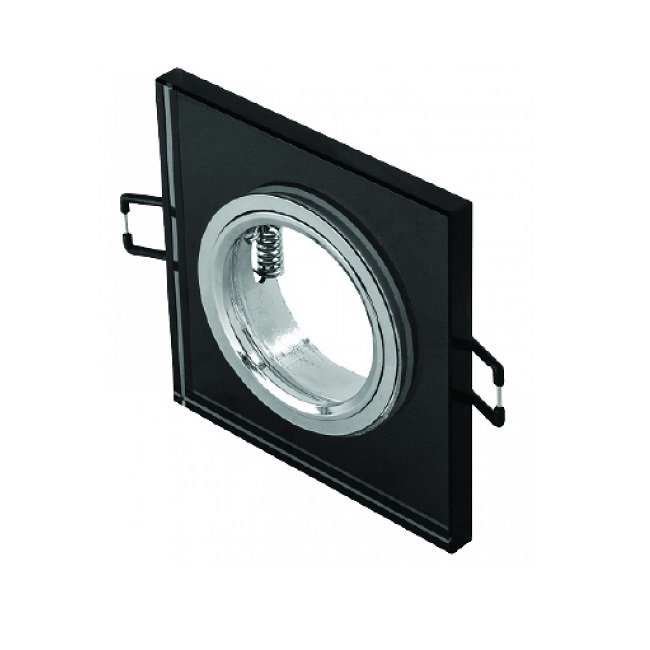 K2 Gu10 Duy Kare Mercan Siyah Gövde Cam Spot