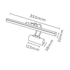 MOL8053 SİYAH AYNA ÜSTÜ & TABLO APLİK 35 CM