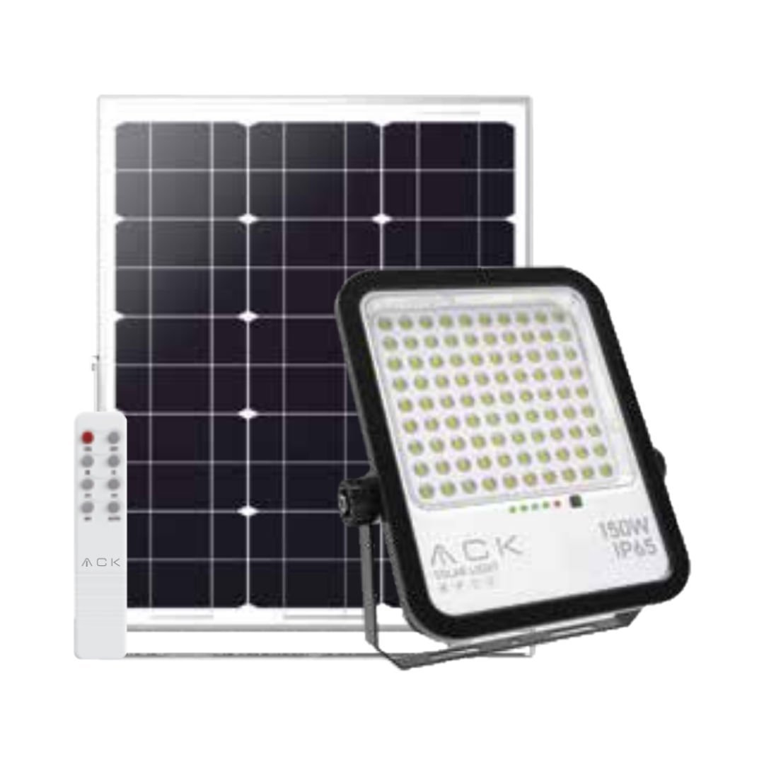 Ack 150W 6500K 1650Lm 90° Siyah Solar Led Projektör