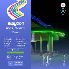 Braytron-6w Yeşil 120led Neon Şerit Led
