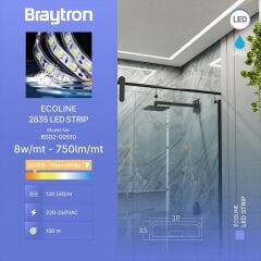 Braytron-8w 3000k 120led Smd Şerit Led