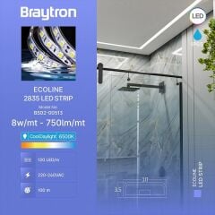 Braytron-8w 6500k 120led Smd Şerit Led