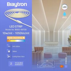 Braytron-10w 3000k 120led Cob Şerit Led