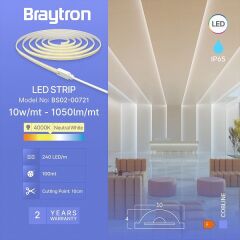 Braytron-10w 4000k 120led Cob Şerit Led