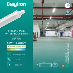 Braytron Prolıne32w 4000k Ip65  Etanj Armatür 1.2 Mt