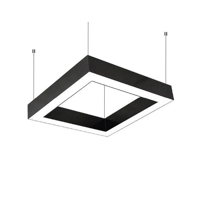 Lamptıme Kare Lıneer Armatür Sıva Üstü 75*90 650*650Mm 72W Siyah Kasa 3000K Sarı Işık