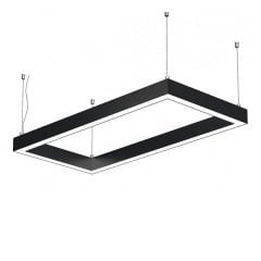 Lamptıme Dikdörtgen Lıneer Armatür Sıva Üstü 75*90 350*1250Mm 90W Siyah Kasa 3000K Sarı Işık