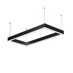 Lamptıme Dikdörtgen Lıneer Armatür Sıva Üstü 75*90 350*950Mm 72W Siyah Kasa 3000K Sarı Işık