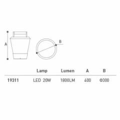 Dış Mekan Set Üstü / Masa Üstü 20W Led Armatür Lh-19311