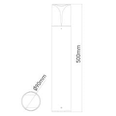 Ack E27 500Mm 60W Selge Alüminyum Bahçe Armatür