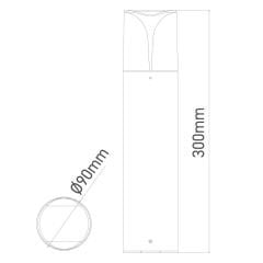 Ack E27 300Mm 60W Selge Alüminyum Bahçe Armatür