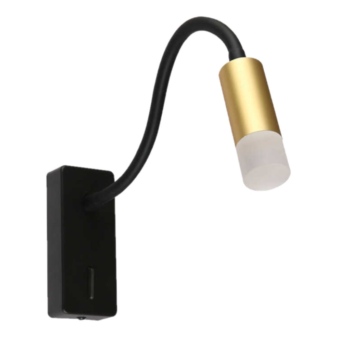 Jupıter Lw504 Led Yatak Başı Aplik Siyah&Altın
