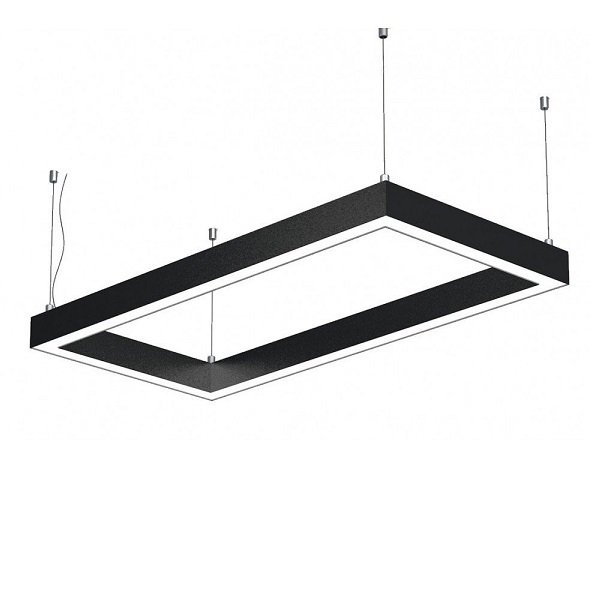 Lamptıme Dikdörtgen Lıneer Armatür Sıva Üstü 75*90 350*1250Mm 90W Siyah Kasa 6500K Beyaz Işık