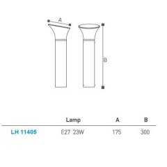 Bahçe Armatürü - Bollard 30Cm Lh-11405